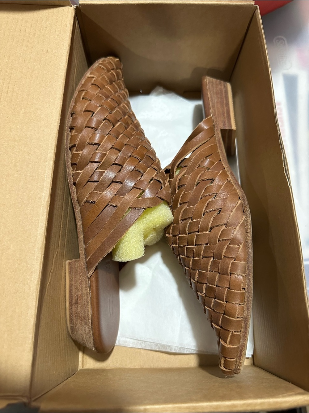 St. Agni Brown Woven Leather Mules - Picture 3 of 4